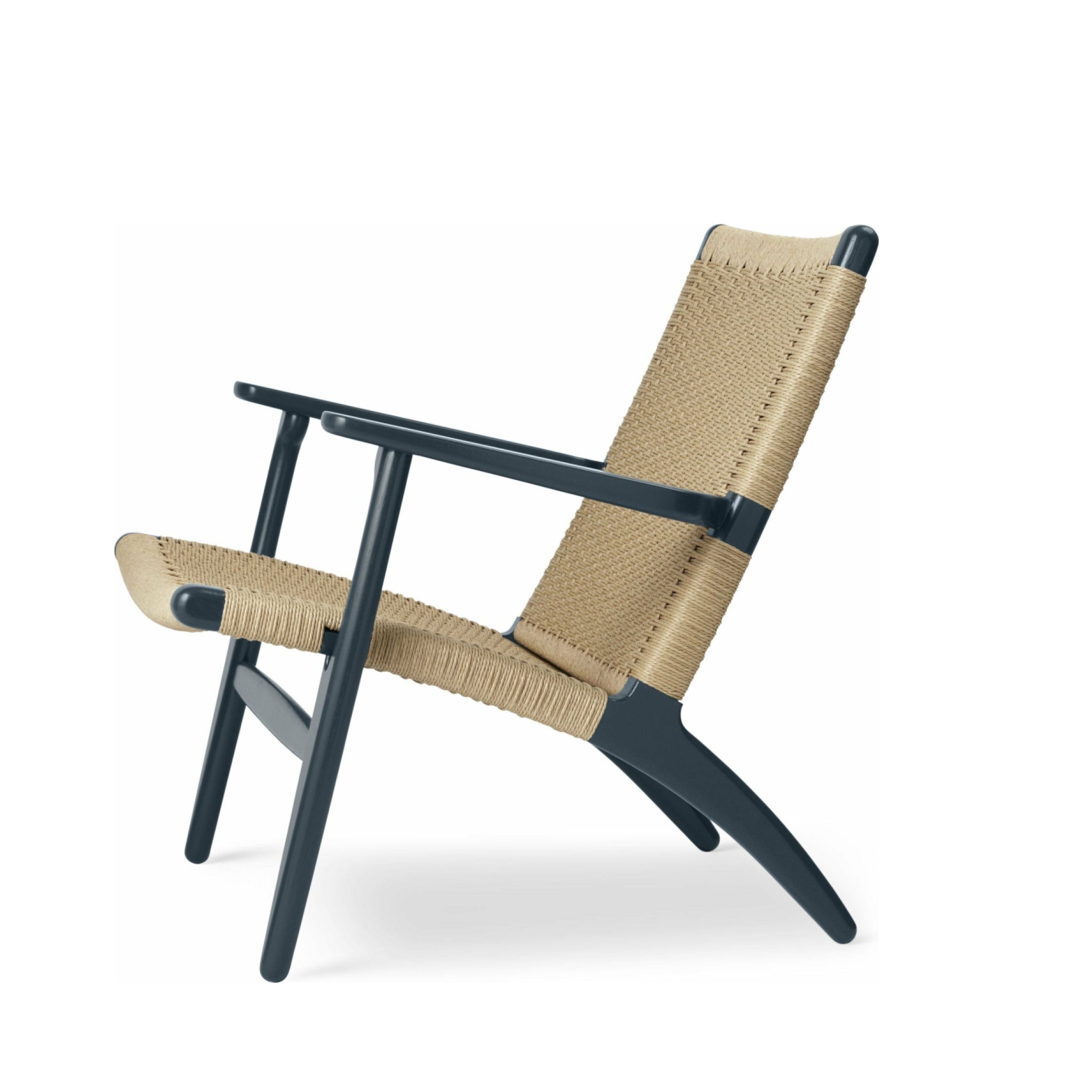 Carl Hansen CH25 Lounge Chair Oak, North Sea Blue/Natural Cord