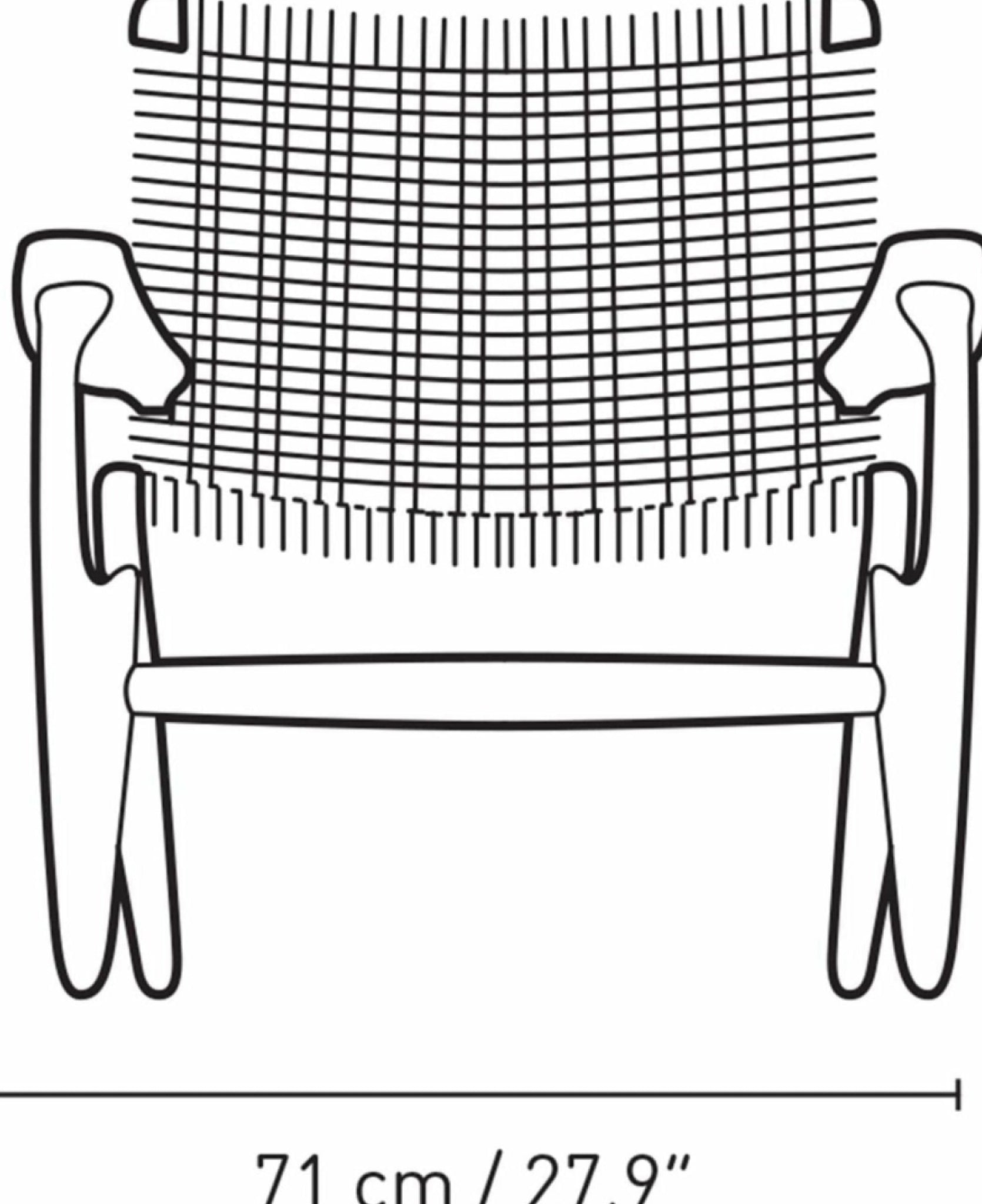 Carl Hansen CH25 Lounge Chair Oak, North Sea Blue/Natural Cord