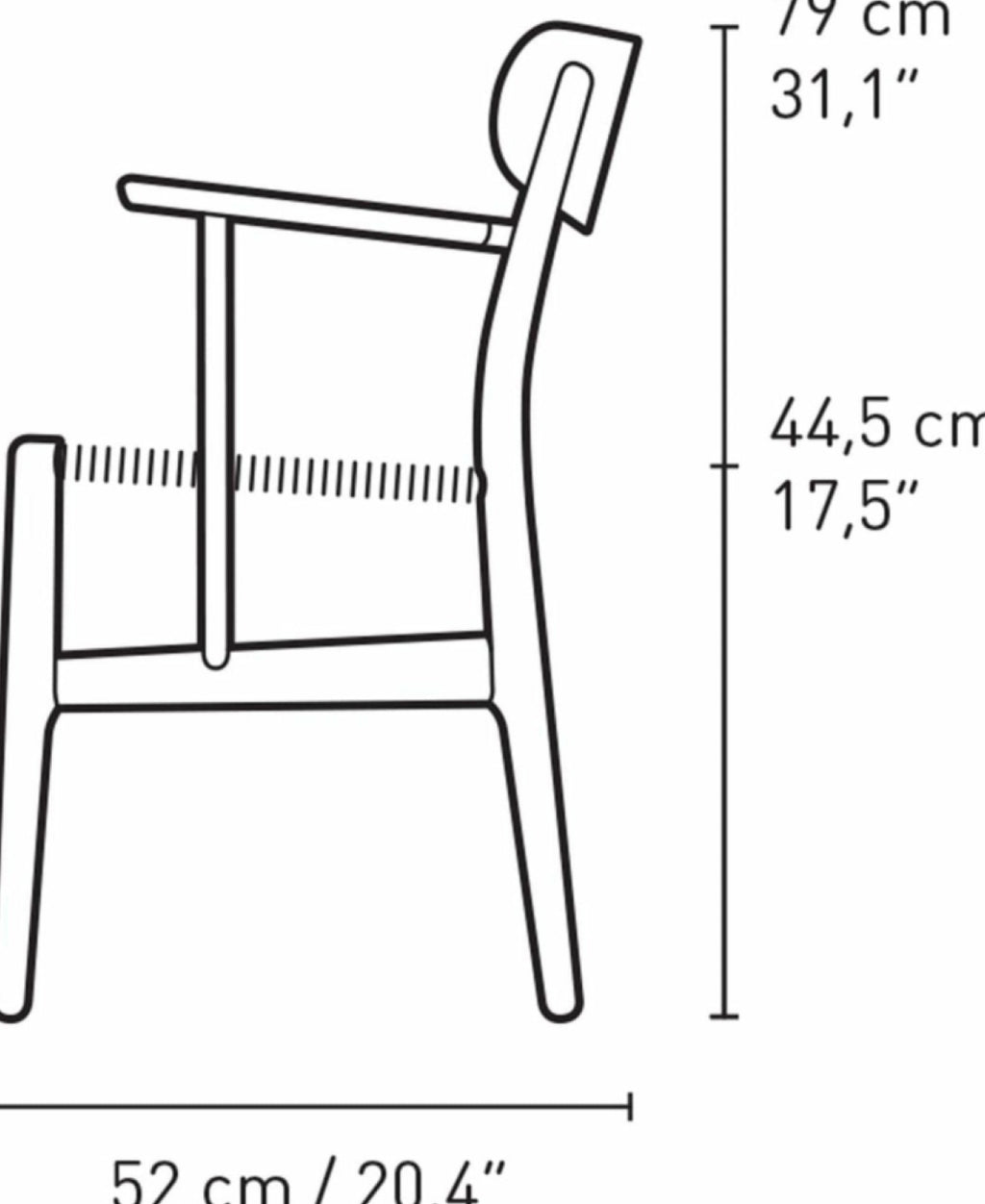 Carl Hansen CH26 Chair Oak, Falu Red/Natural Cord