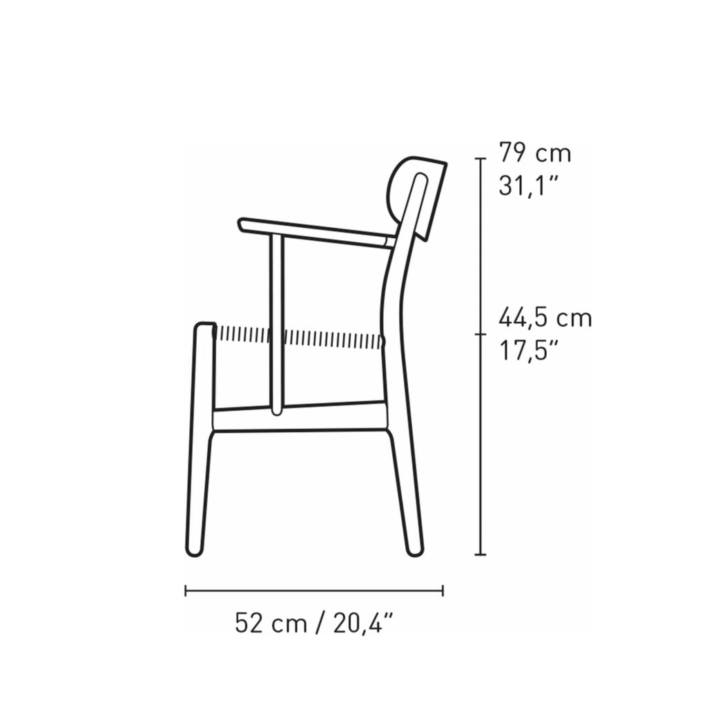 Carl Hansen CH26 Chair Oak, Falu Red/Natural Cord