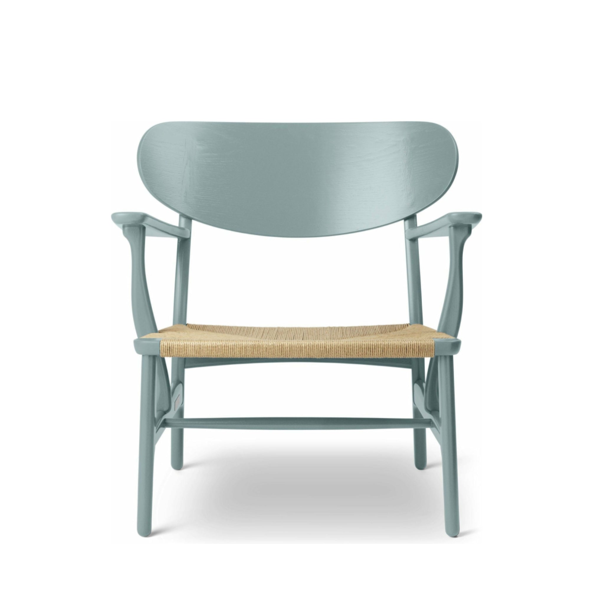 Carl Hansen CH22 Lounge Chair Oak, Pewter Blue/Natural Wicker