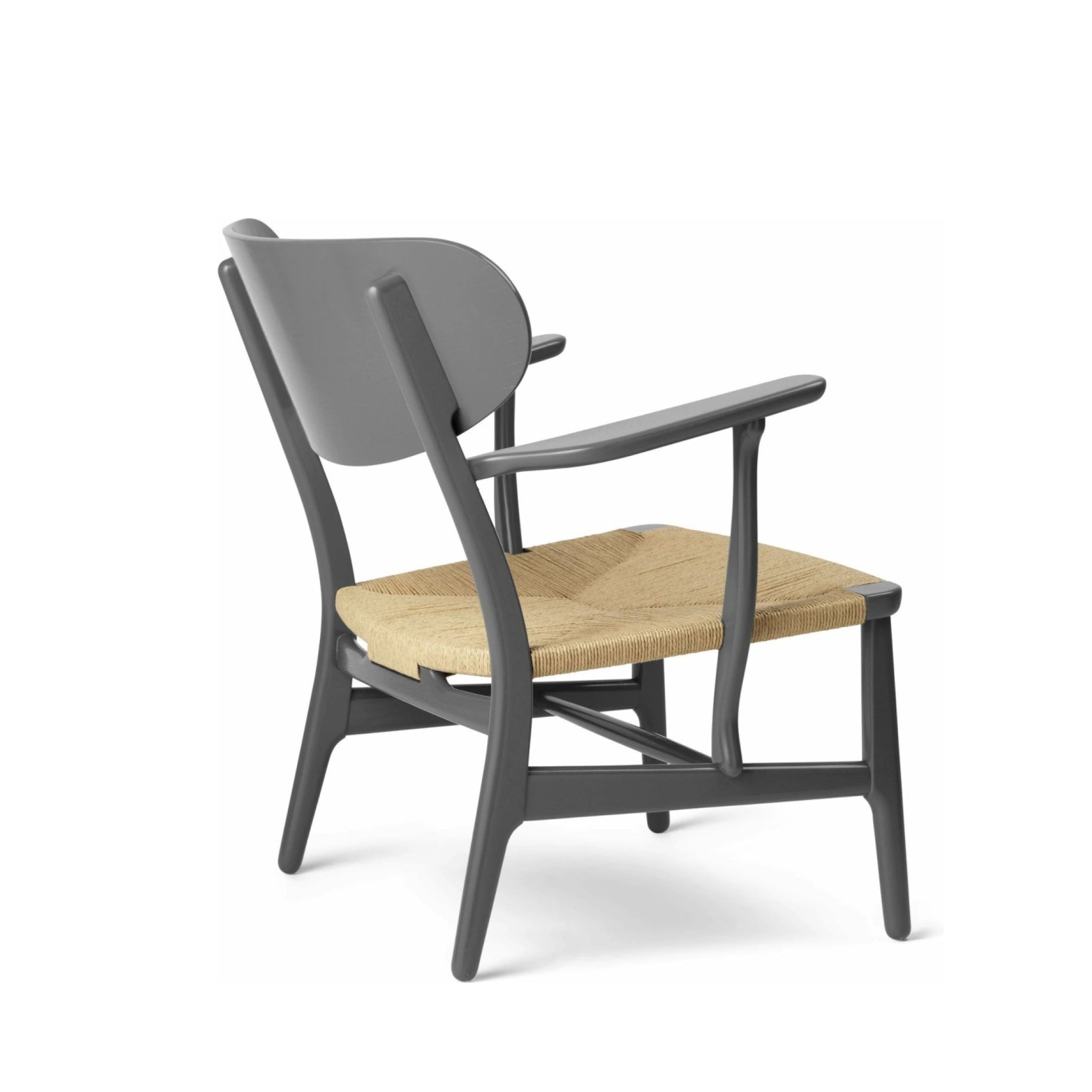 Carl Hansen CH22 Lounge Chair Oak, Slate Brown/Natural Wicker