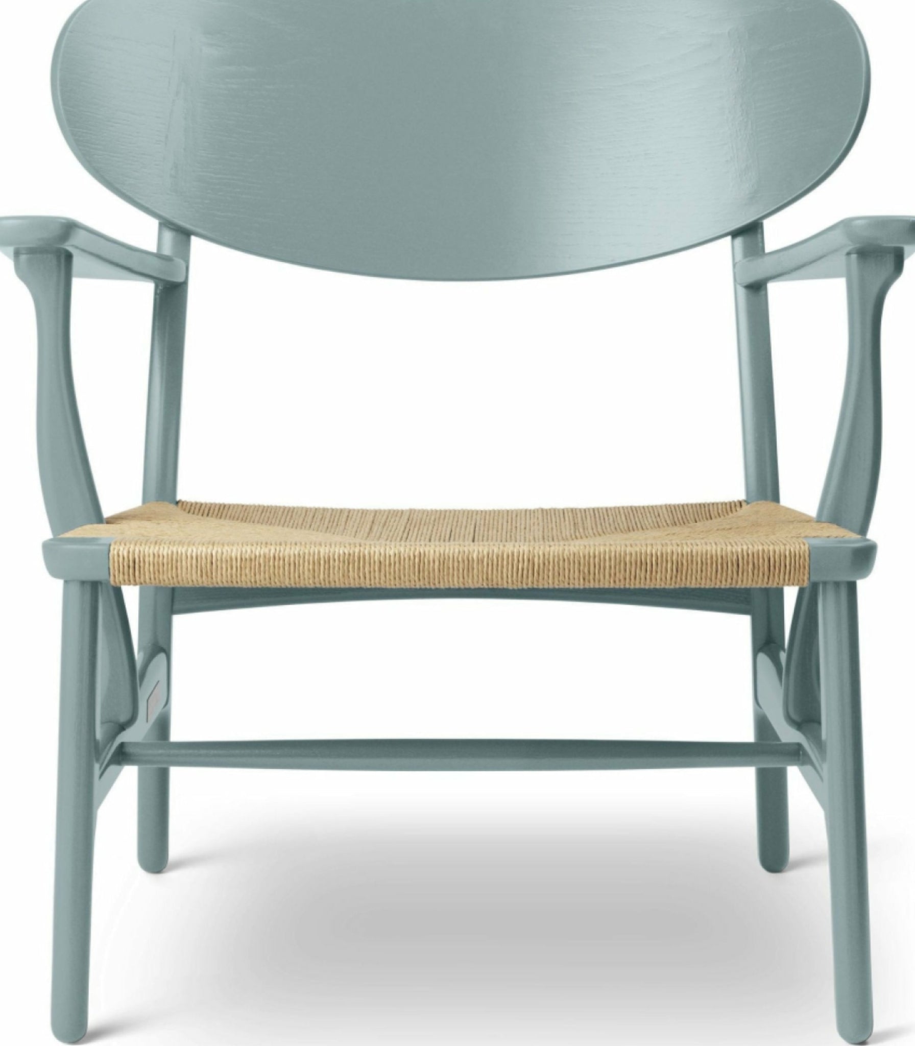 Carl Hansen CH22 Lounge Chair Oak, Pewter Blue/Natural Wicker