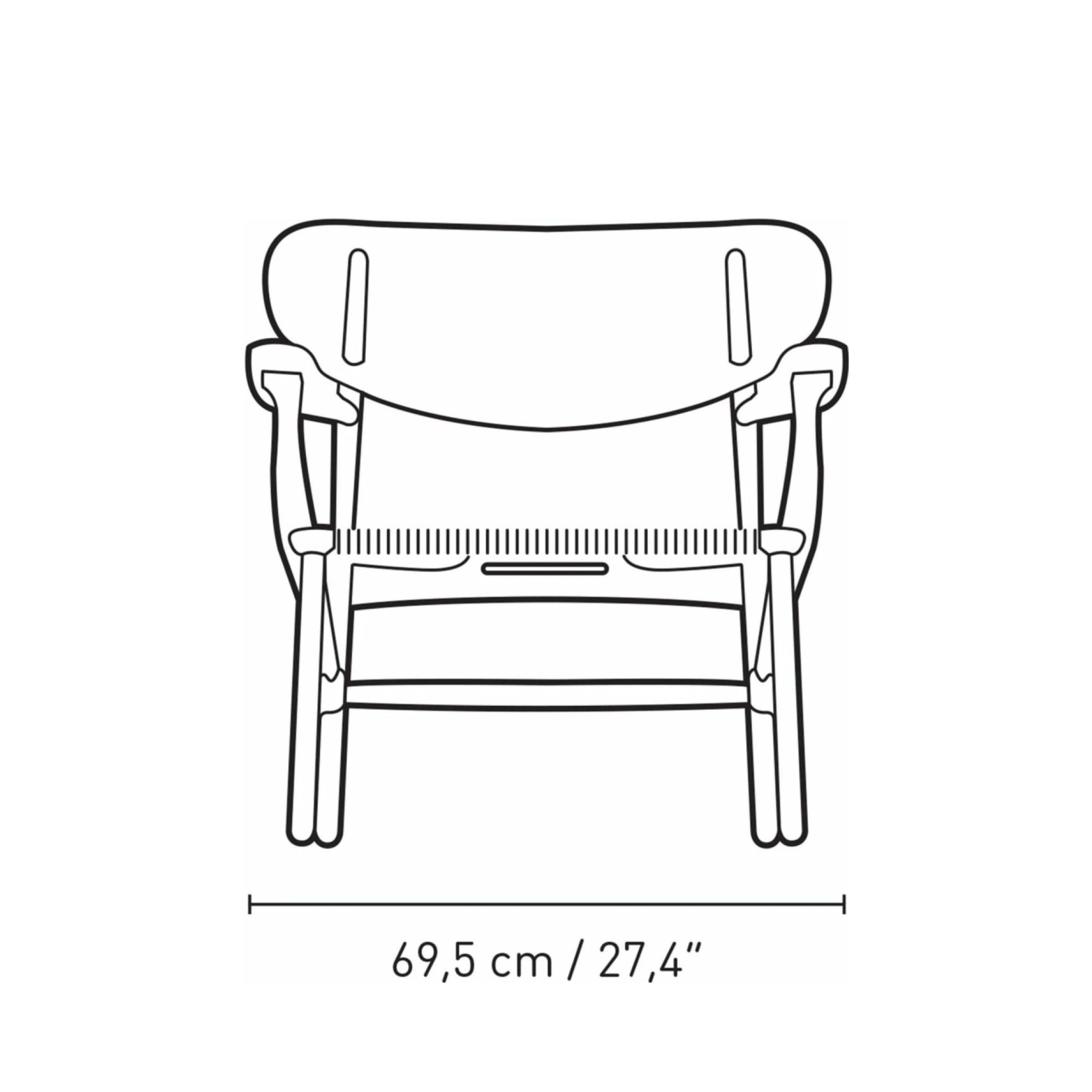 Carl Hansen CH22 Lounge Chair Oak, Slate Brown/Natural Wicker