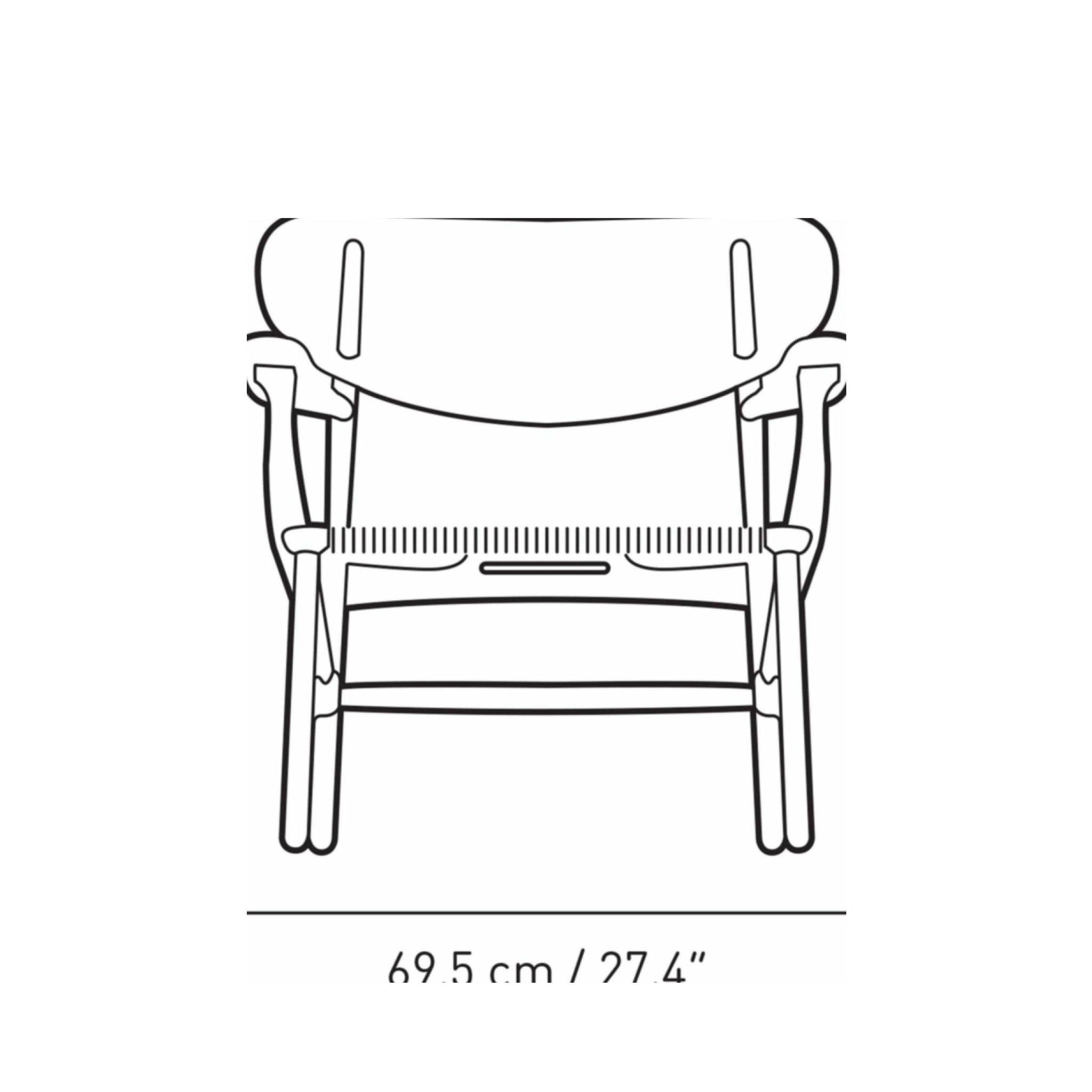 Carl Hansen CH22 Lounge Chair Oak, Slate Brown/Natural Wicker