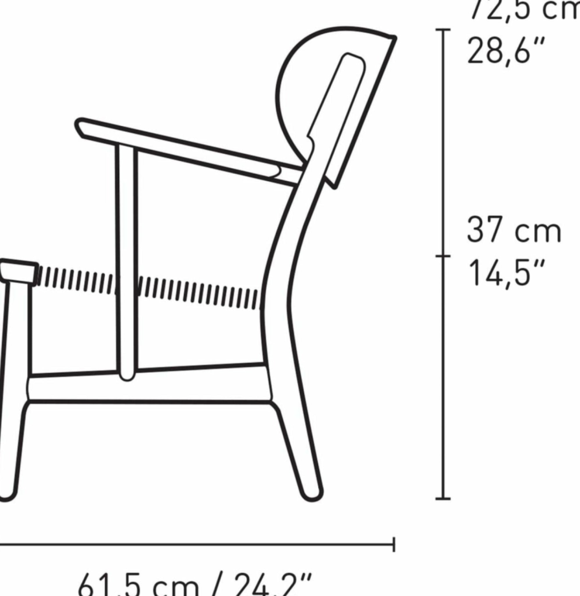 Carl Hansen CH22 Lounge Chair Oak, Slate Brown/Natural Wicker