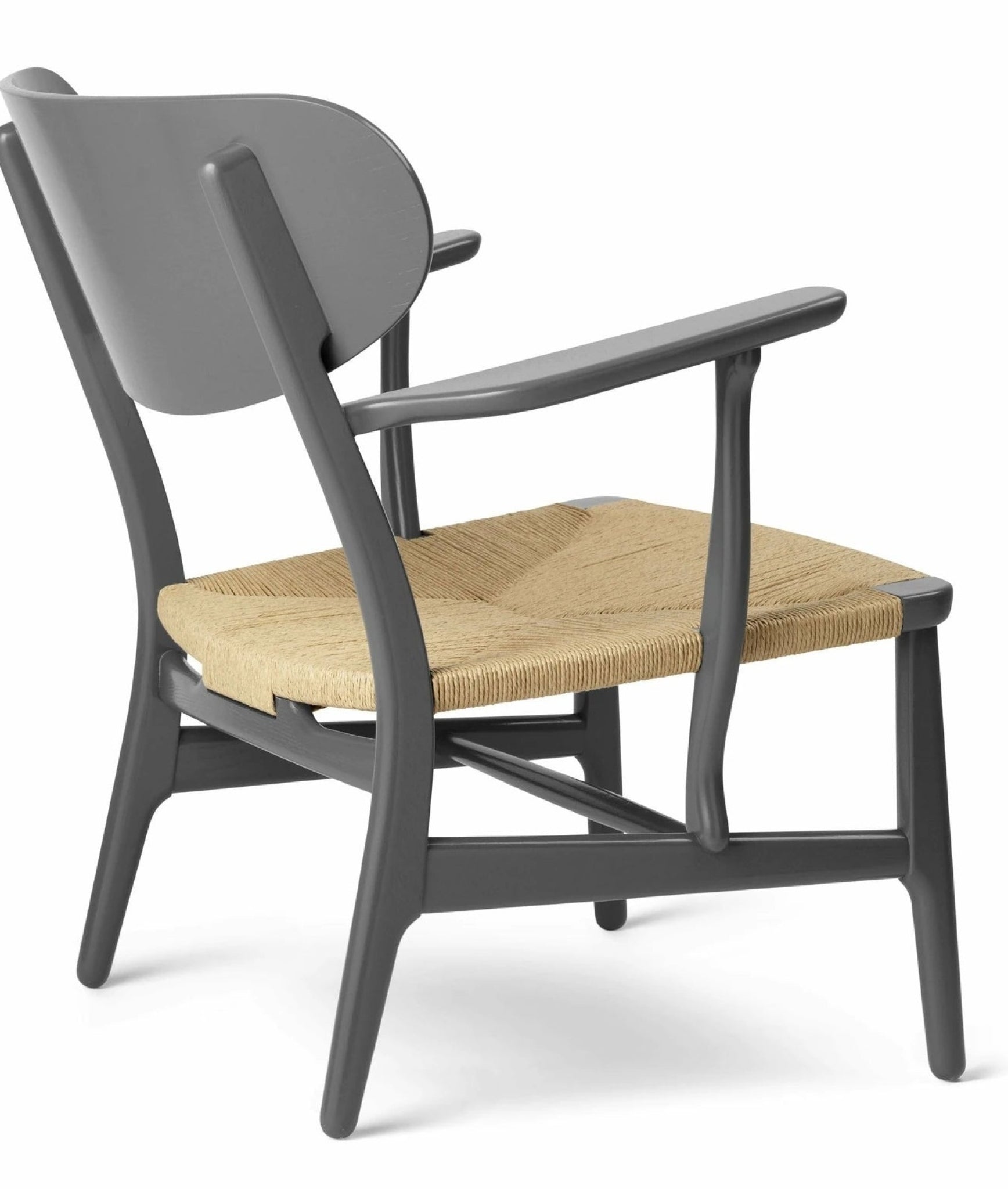 Carl Hansen CH22 Lounge Chair Oak, Slate Brown/Natural Wicker