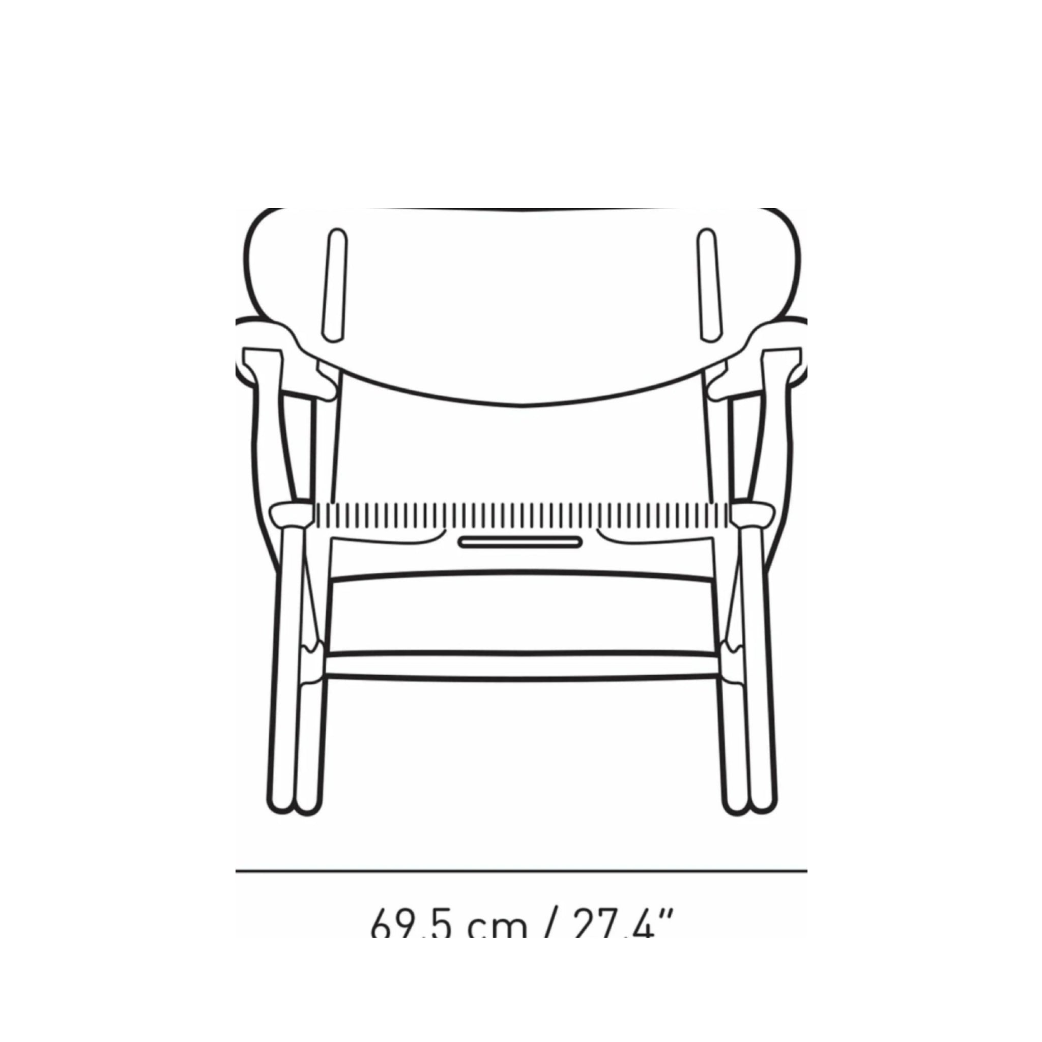 Carl Hansen CH22 Lounge Chair Oak, Slate Brown/Natural Wicker