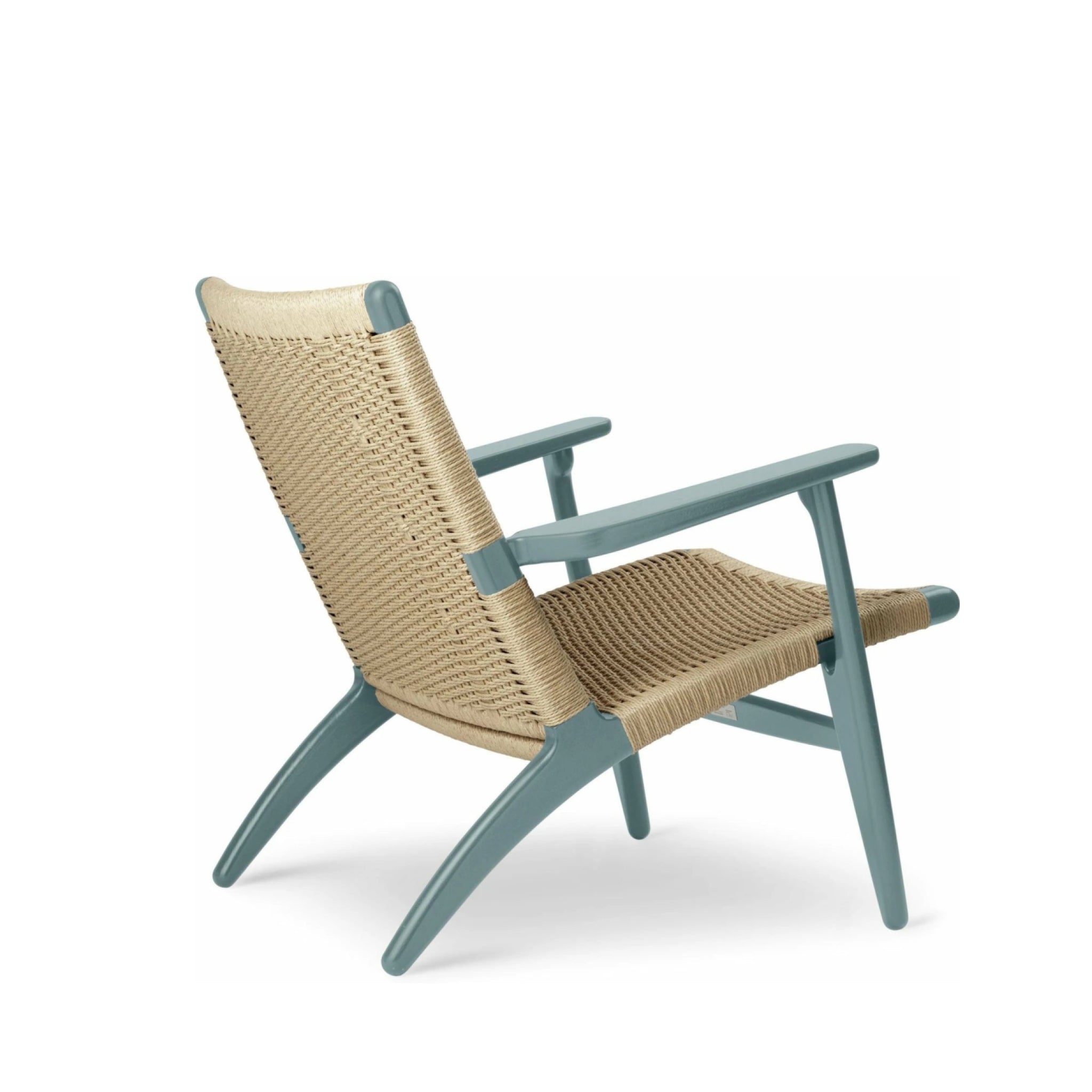 Carl Hansen CH25 Lounge Chair Oak, Pewter Blue/Natural Woven