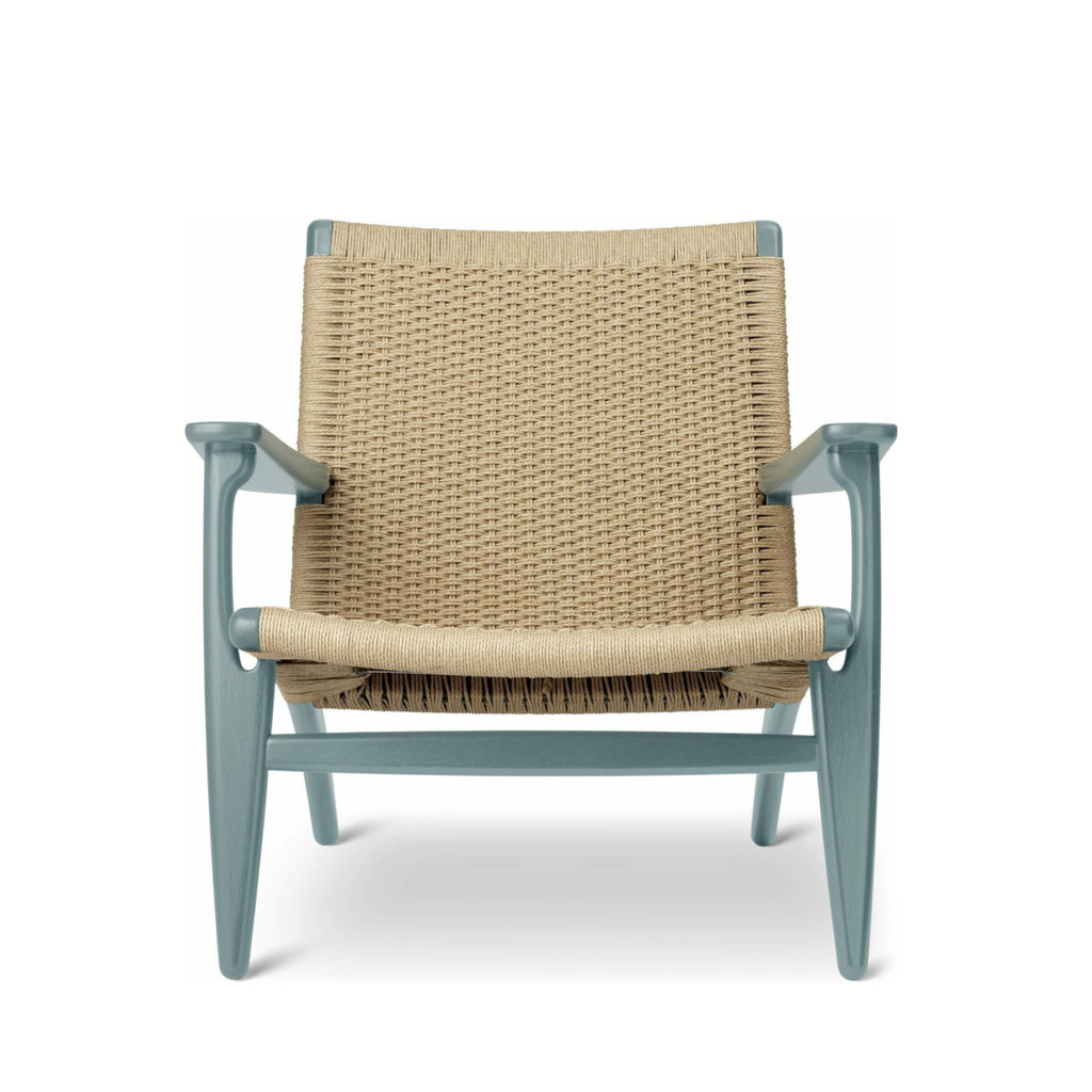 Carl Hansen CH25 Lounge Chair Oak, Pewter Blue/Natural Woven