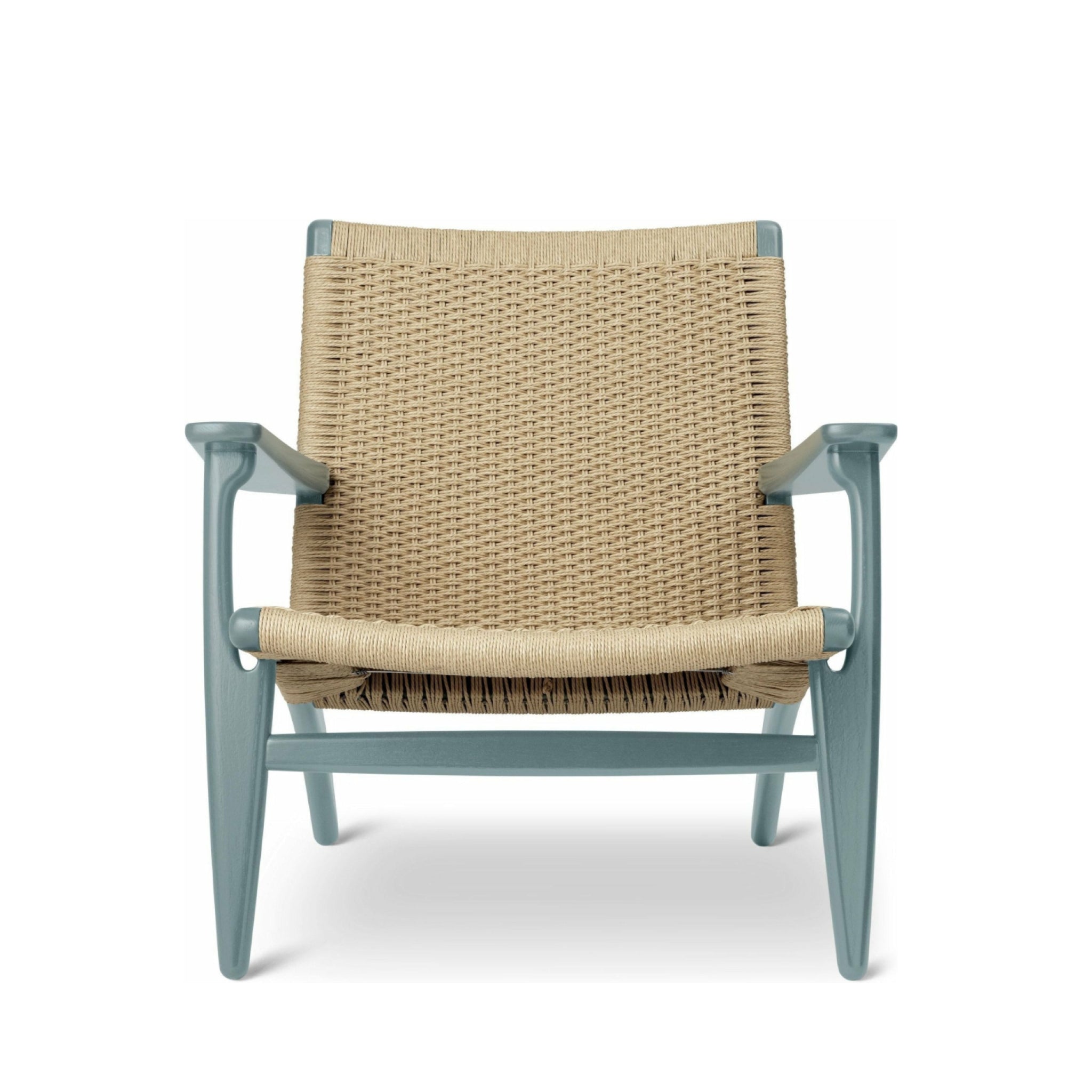 Carl Hansen CH25 Lounge Chair Oak, Pewter Blue/Natural Woven