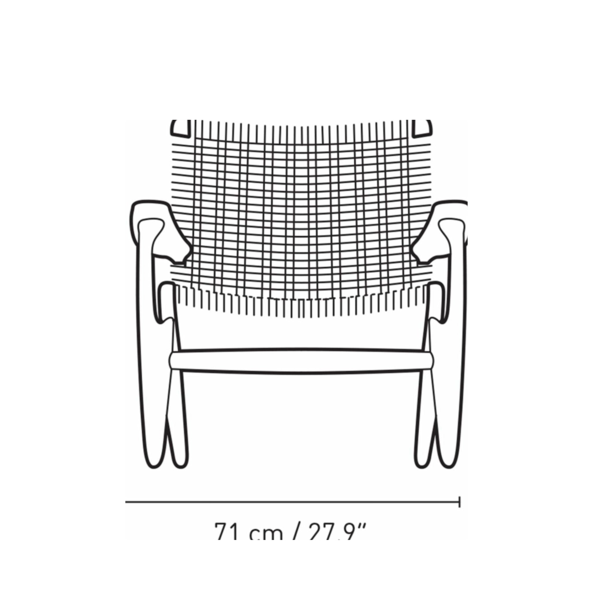 Carl Hansen CH25 Lounge Chair Oak, Pewter Blue/Natural Woven