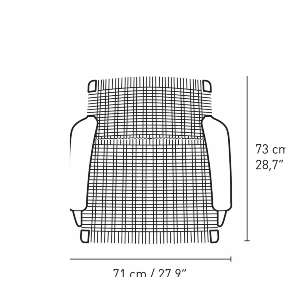 Carl Hansen CH25 Lounge Chair Oak, Pewter Blue/Natural Woven