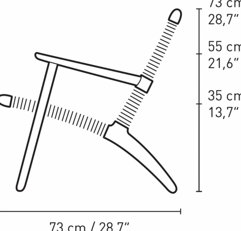 Carl Hansen CH25 Lounge Chair Oak, Pewter Blue/Natural Woven
