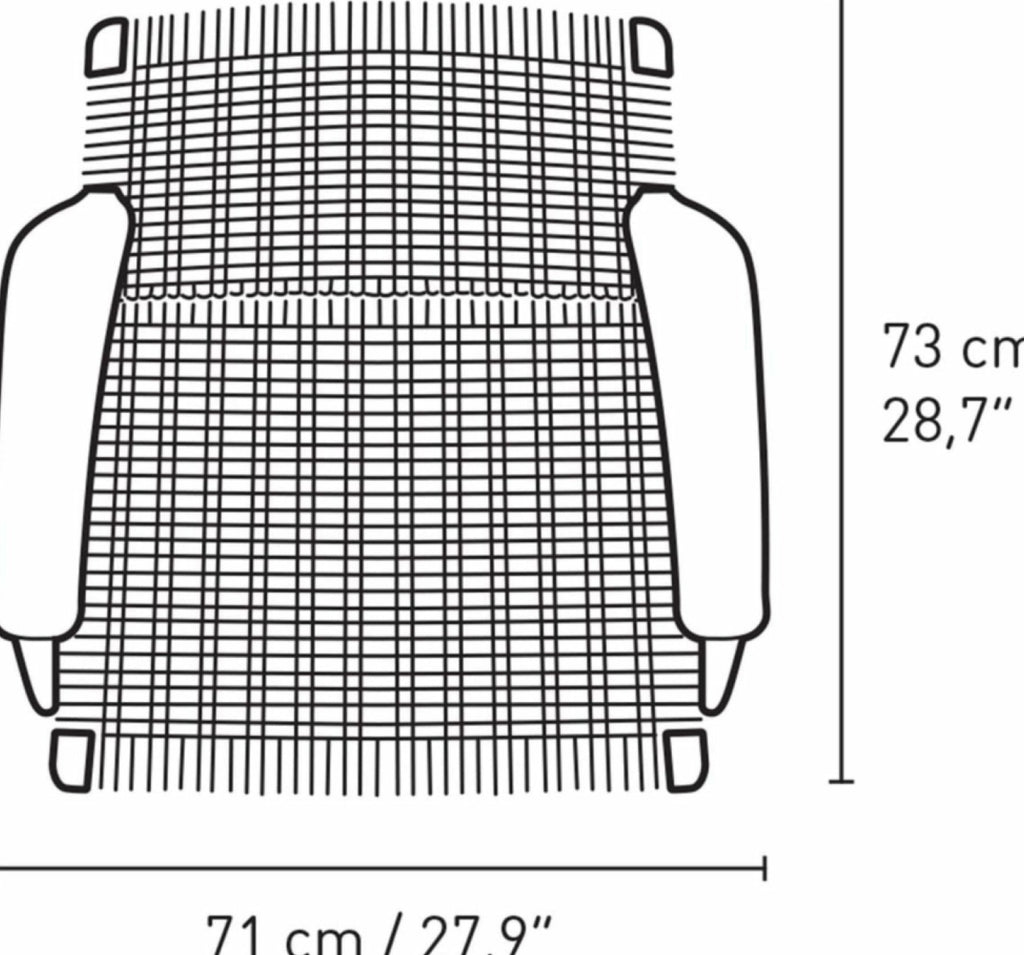 Carl Hansen CH25 Lounge Chair Oak, Pewter Blue/Natural Woven