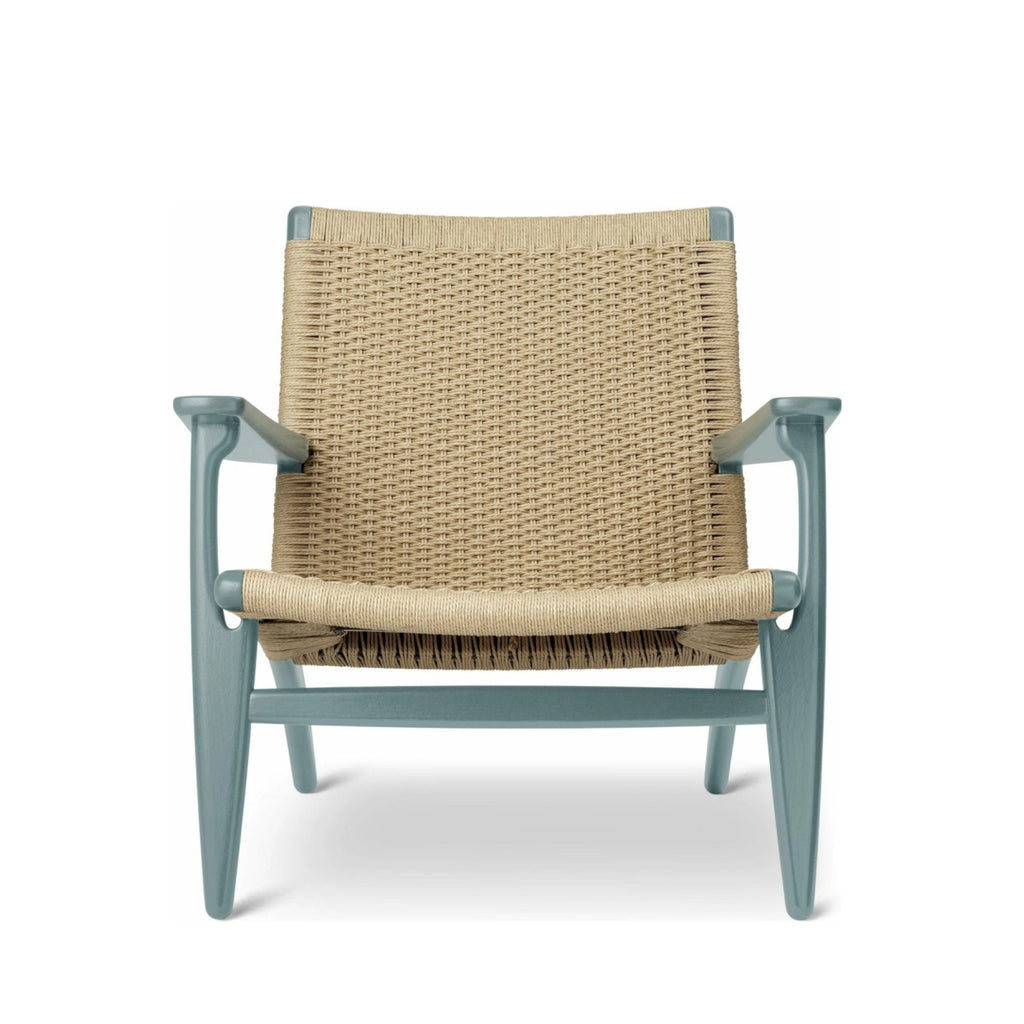 Carl Hansen CH25 Lounge Chair Oak, Pewter Blue/Natural Woven