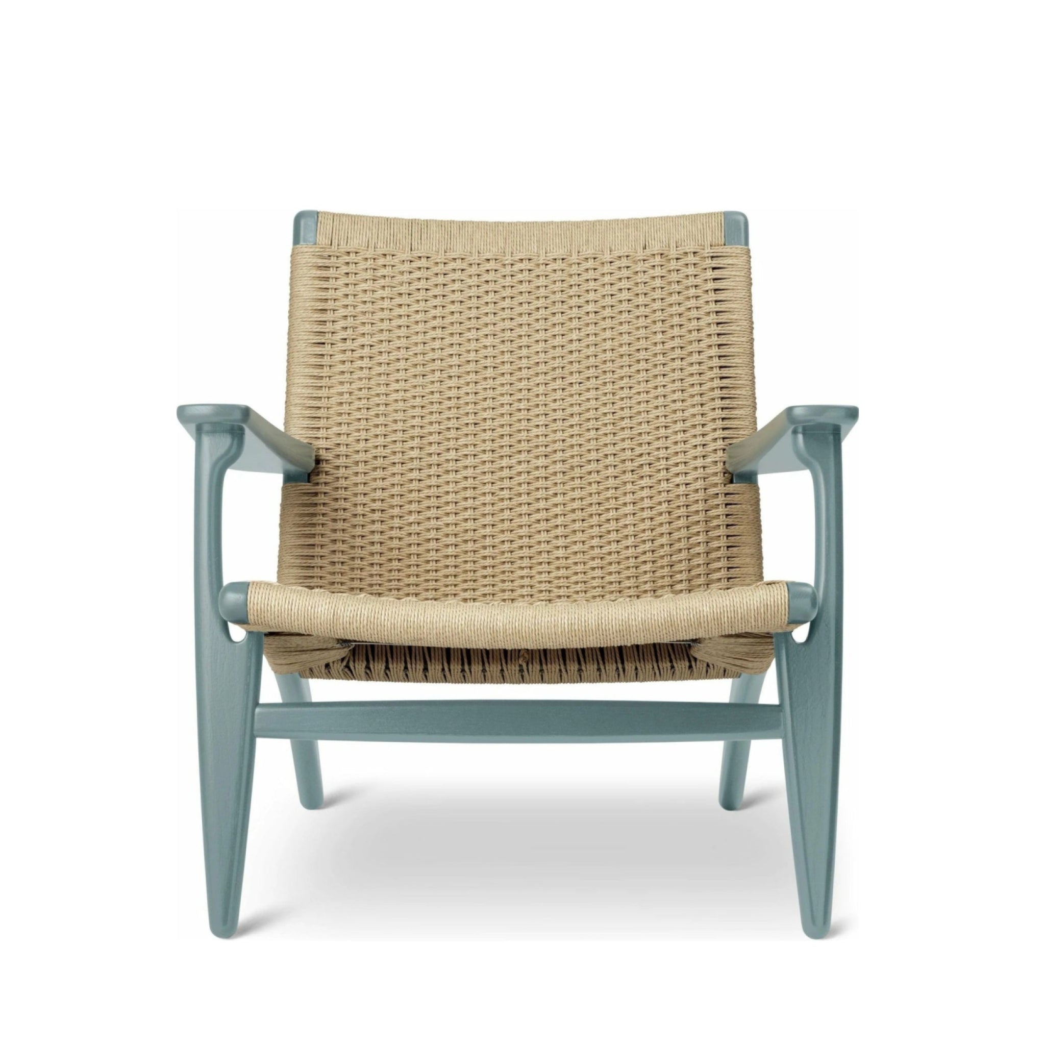 Carl Hansen CH25 Lounge Chair Oak, Pewter Blue/Natural Woven