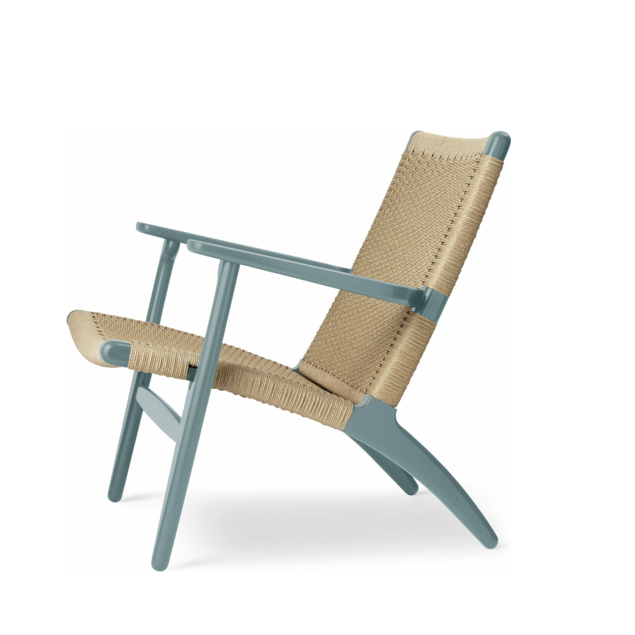 Carl Hansen CH25 Lounge Chair Oak, Pewter Blue/Natural Woven