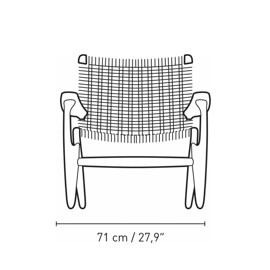 Carl Hansen CH25 Lounge Chair Oak, Pewter Blue/Natural Woven