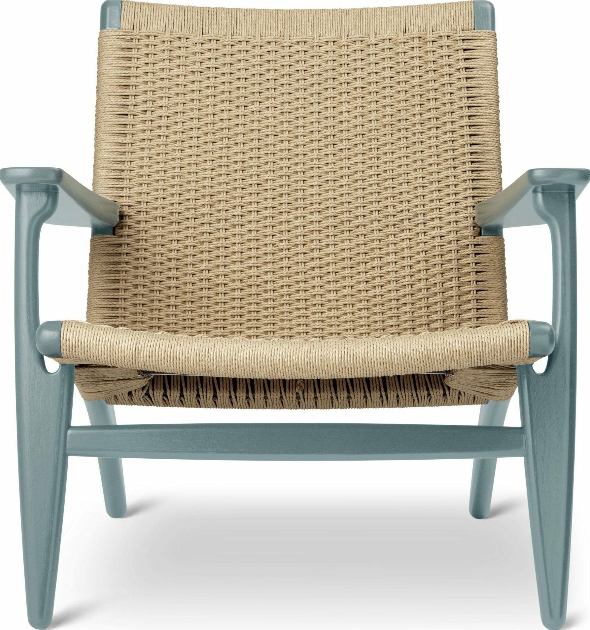 Carl Hansen CH25 Lounge Chair Oak, Pewter Blue/Natural Woven