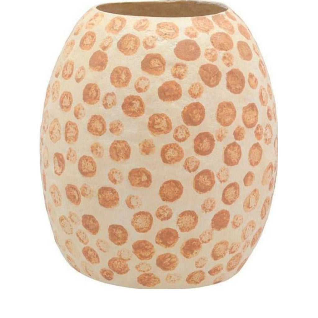 Villa Collection Decorative Vase øx H 23.5x28.5 Cm, Cream/Nougat