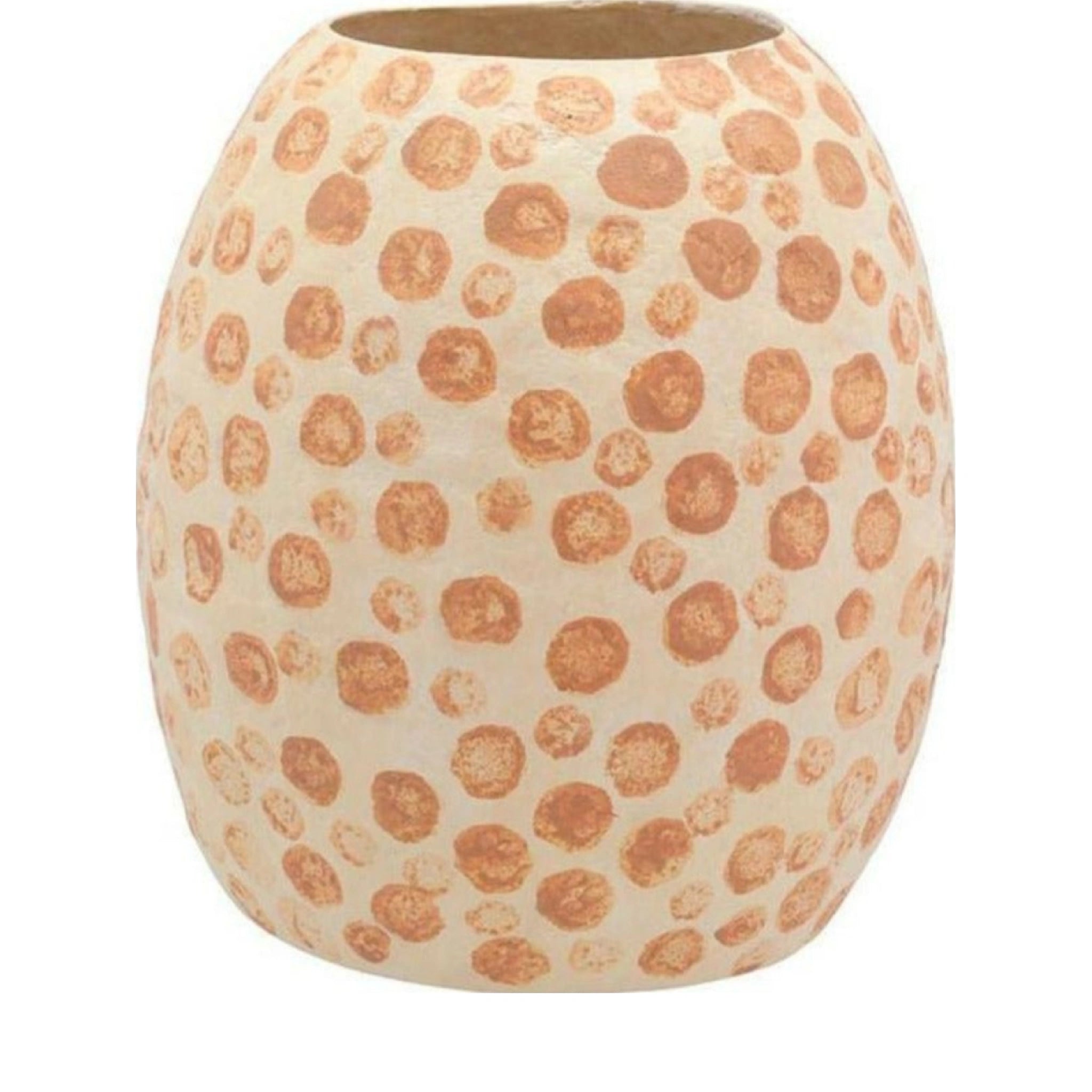 Villa Collection Decorative Vase øx H 23.5x28.5 Cm, Cream/Nougat