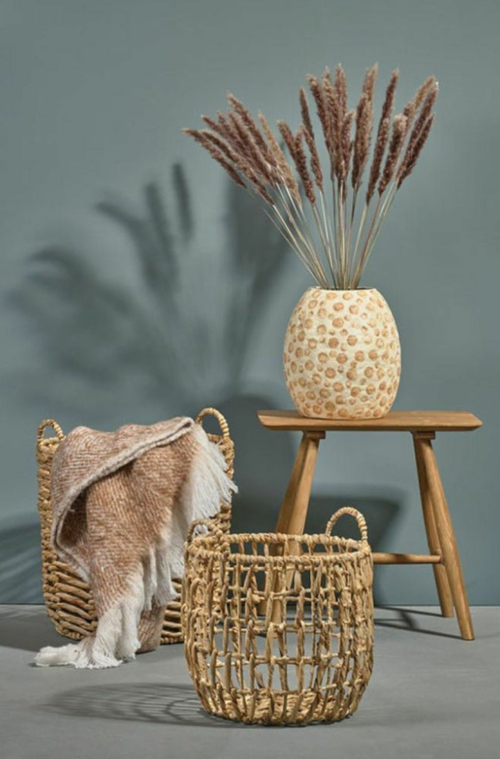 Villa Collection Decorative Vase øx H 23.5x28.5 Cm, Cream/Nougat