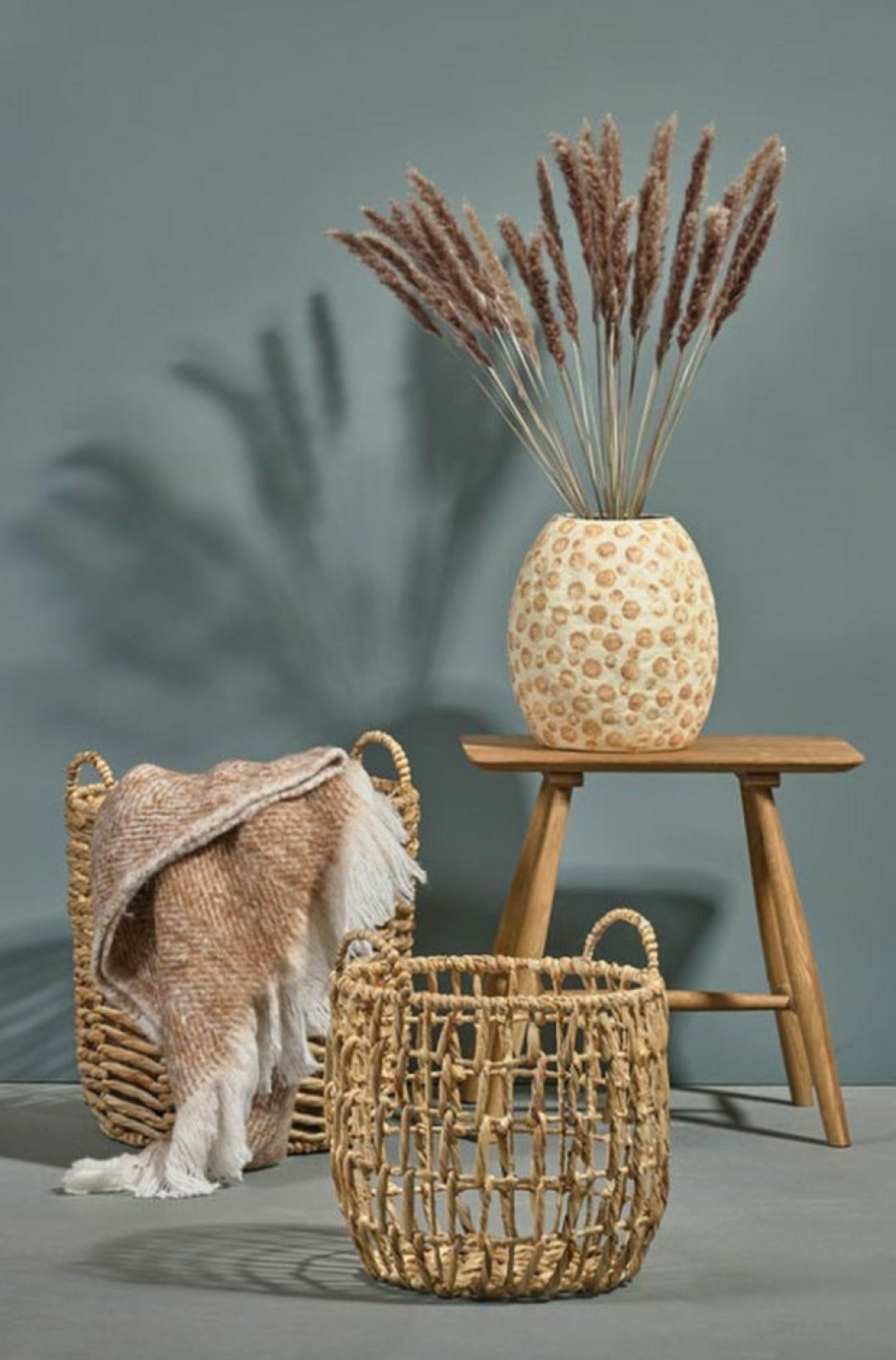 Villa Collection Decorative Vase øx H 23.5x28.5 Cm, Cream/Nougat