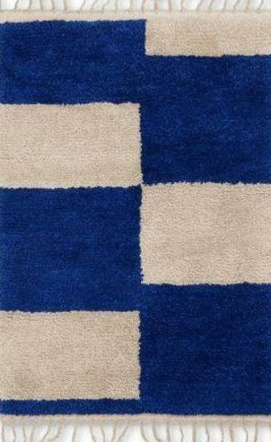 Ferm Living Mara Handknotted Carpet 120x180 Cm, Bright Blue/Off White