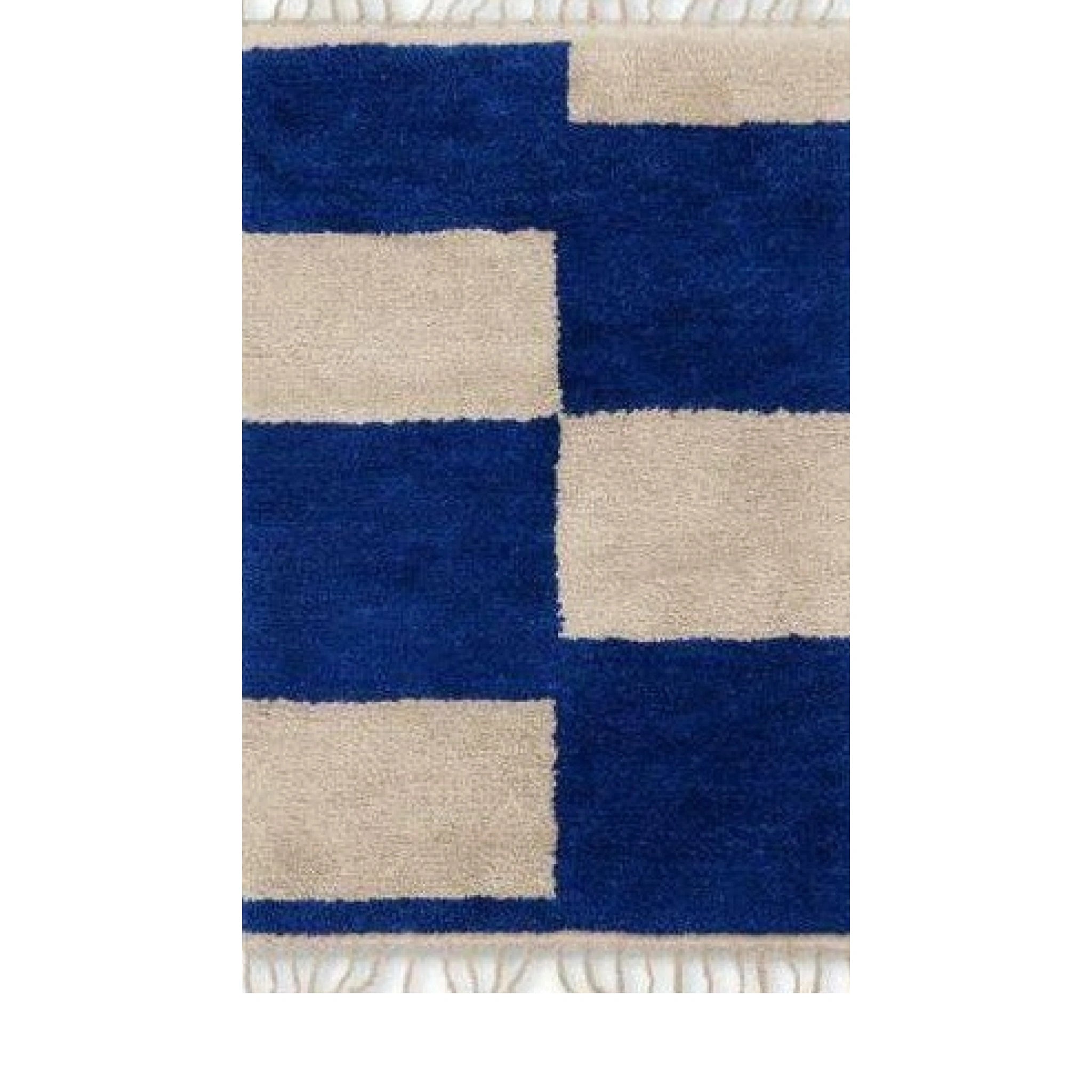 Ferm Living Mara Handknotted Carpet 120x180 Cm, Bright Blue/Off White