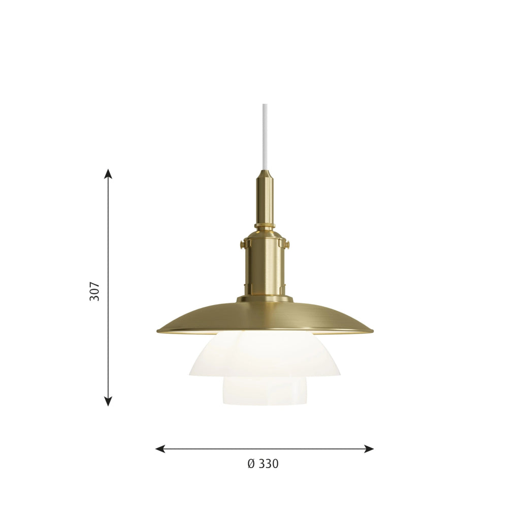 Louis Poulsen Ph 3/3 Pendant Limited Edition, Brass/Opal