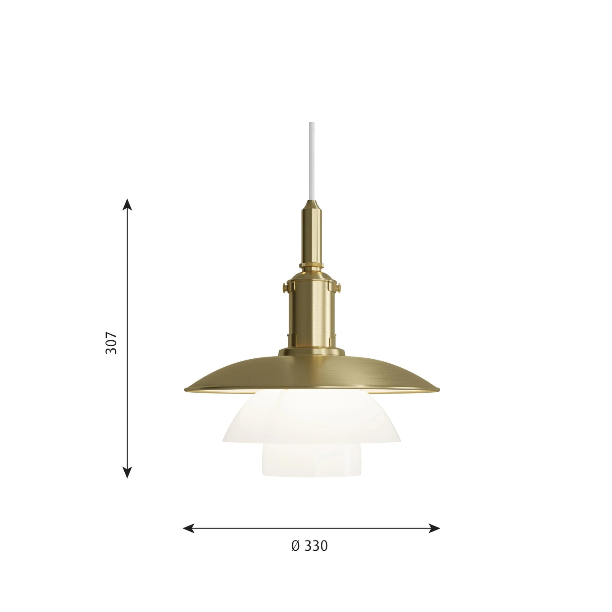 Louis Poulsen Ph 3/3 Pendant Limited Edition, Brass/Opal