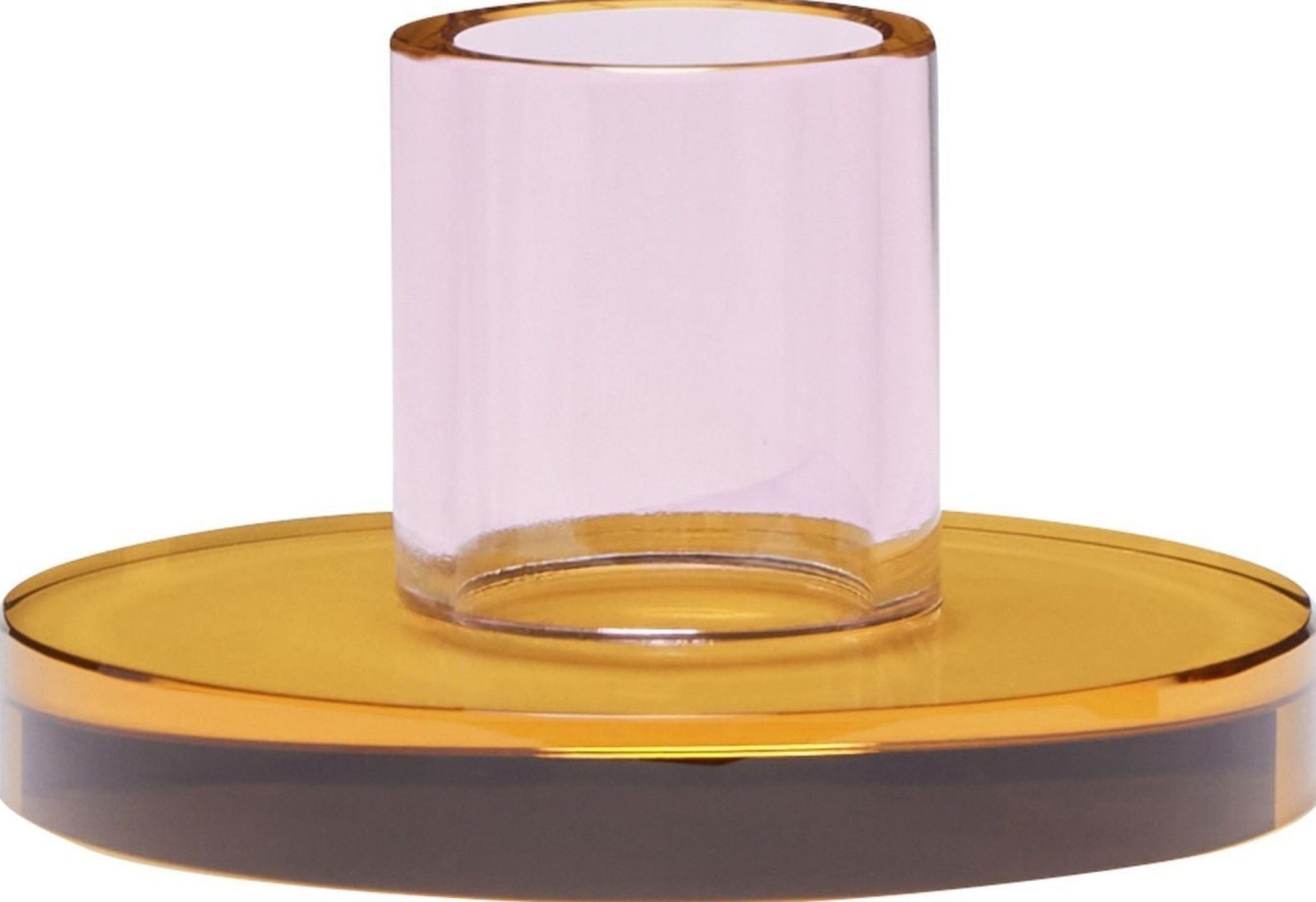 Hübsch Astra Candle Holder Small, Pink/Orange