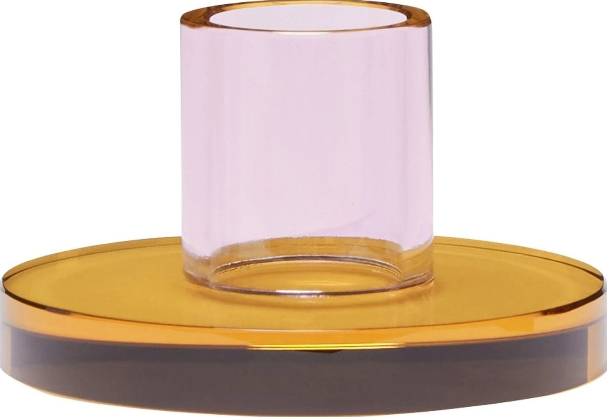 Hübsch Astra Candle Holder Small, Pink/Orange