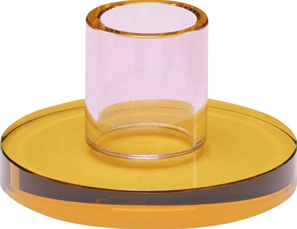 Hübsch Astra Candle Holder Small, Pink/Orange