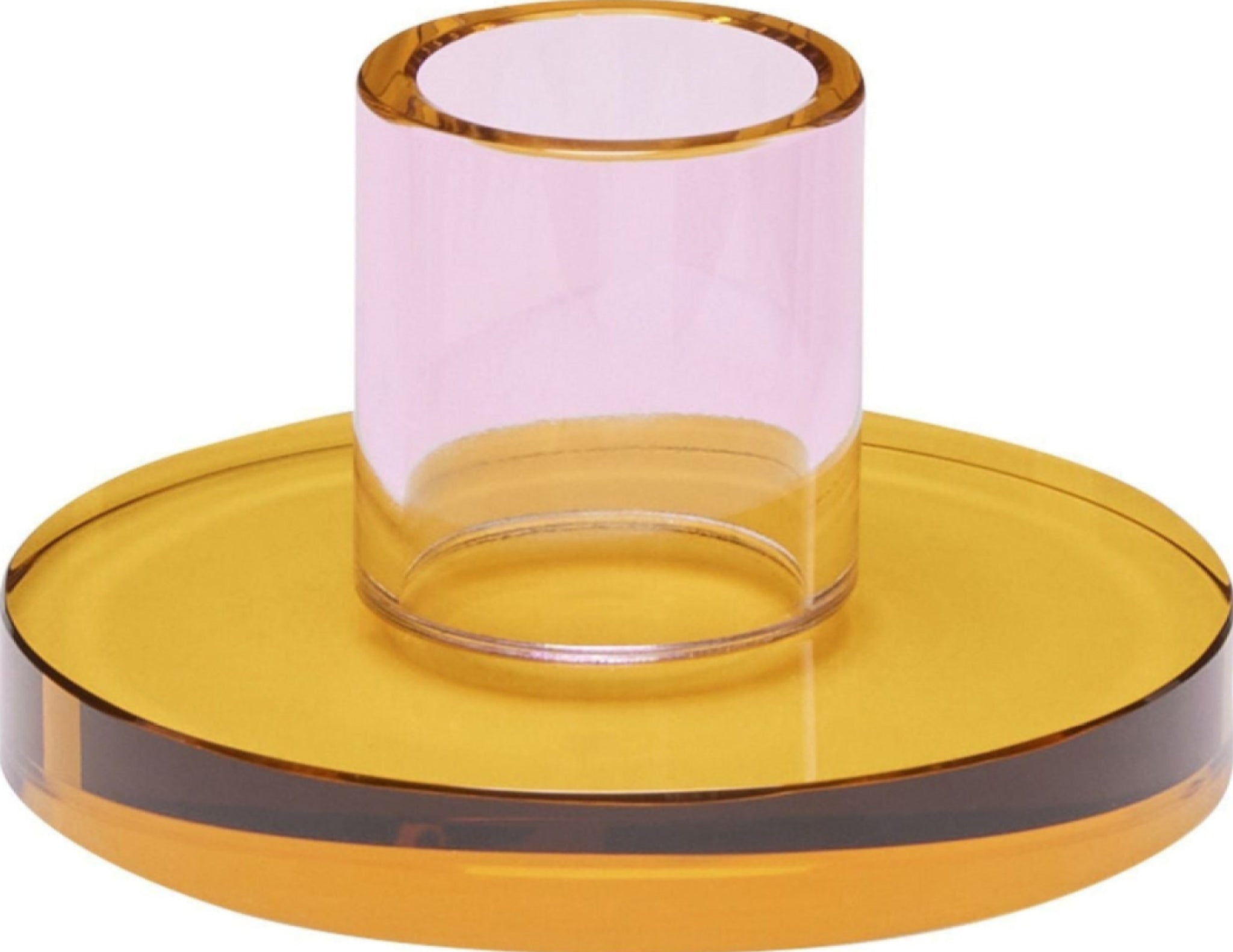 Hübsch Astra Candle Holder Small, Pink/Orange