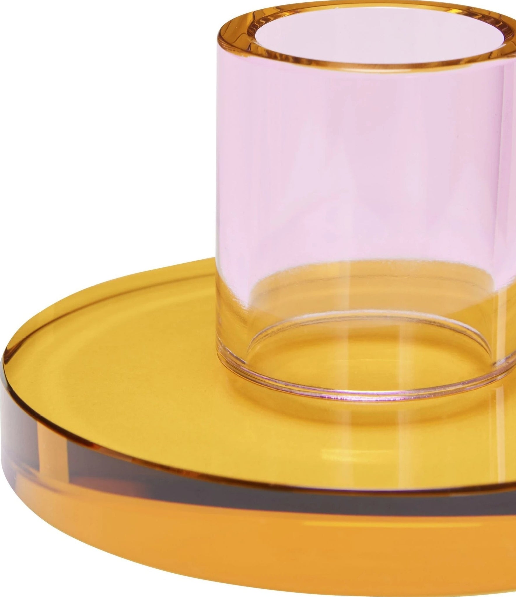 Hübsch Astra Candle Holder Small, Pink/Orange