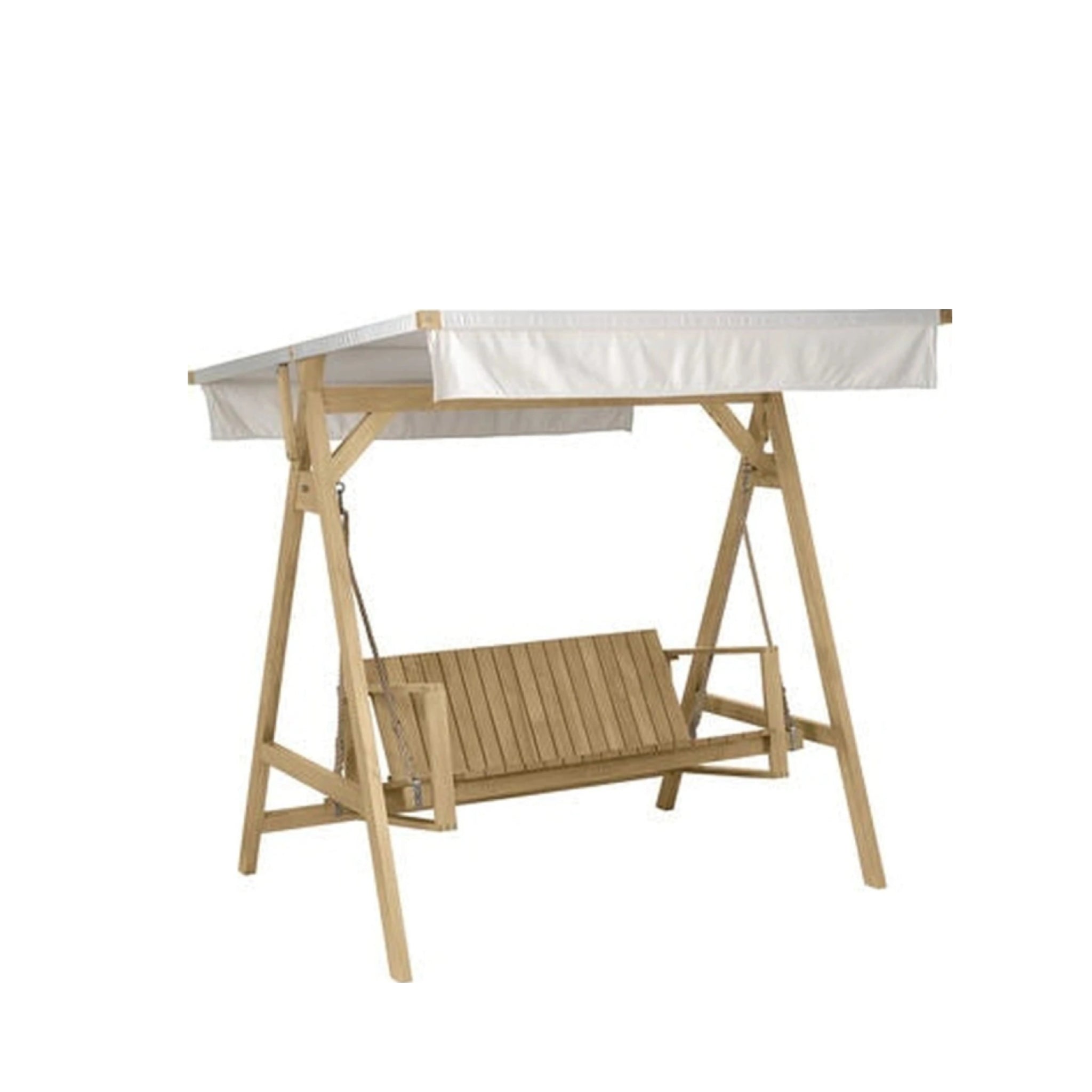 Carl Hansen BK 17 A-Frame for Bodil Kjær Swing Sofa Indoor/Outdoor, Teak Unreated, White 5453