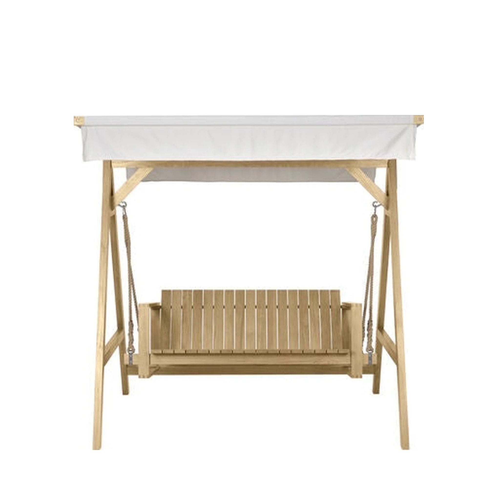 Carl Hansen BK 17 A-Frame for Bodil Kjær Swing Sofa Indoor/Outdoor, Teak Unreated, White 5453