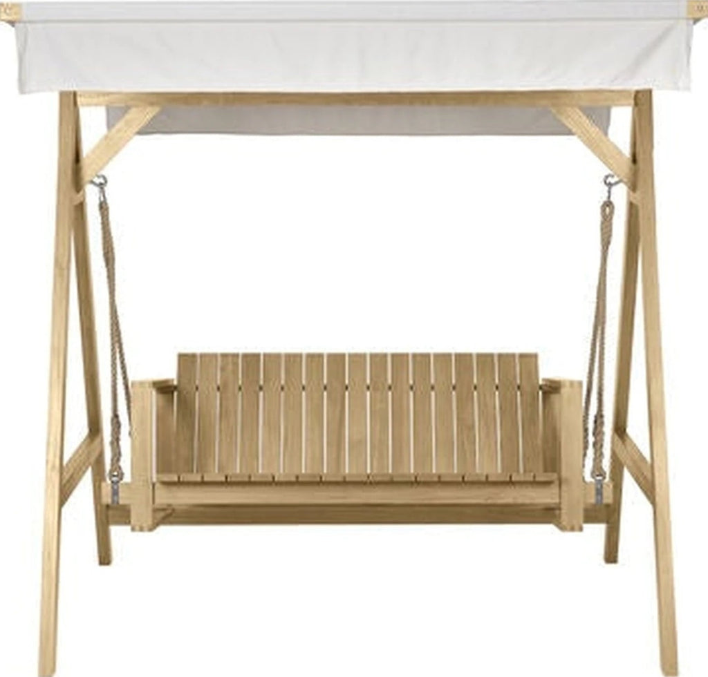 Carl Hansen BK 17 A-Frame for Bodil Kjær Swing Sofa Indoor/Outdoor, Teak Unreated, White 5453