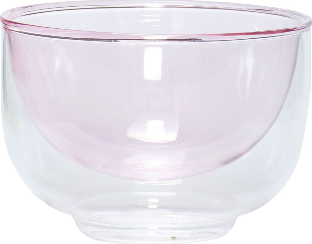 Hübsch Kiosk Bowl Glass Clear/Pink