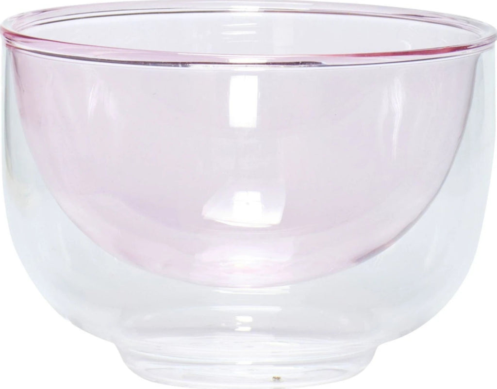 Hübsch Kiosk Bowl Glass Clear/Pink