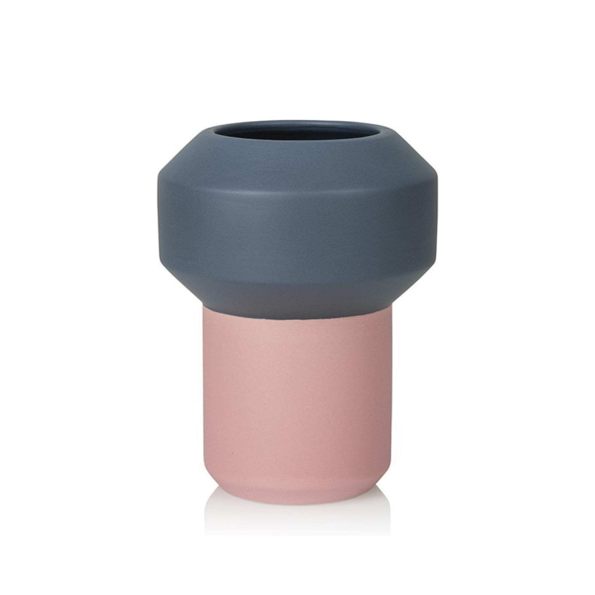 Lucie Kaas Fumario Vase Dark grey/Pink, 20,5cm