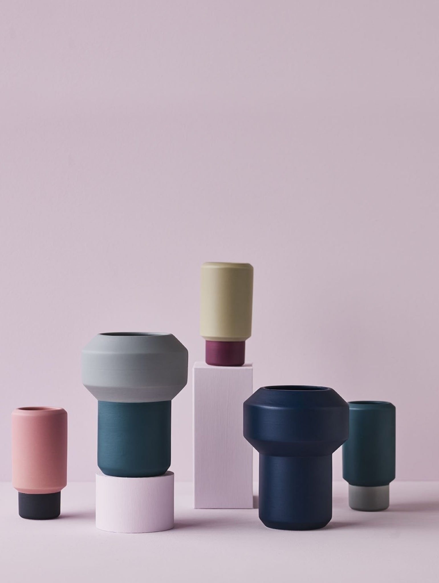 Lucie Kaas Fumario Vase Purple/Pistachio, 20,5cm