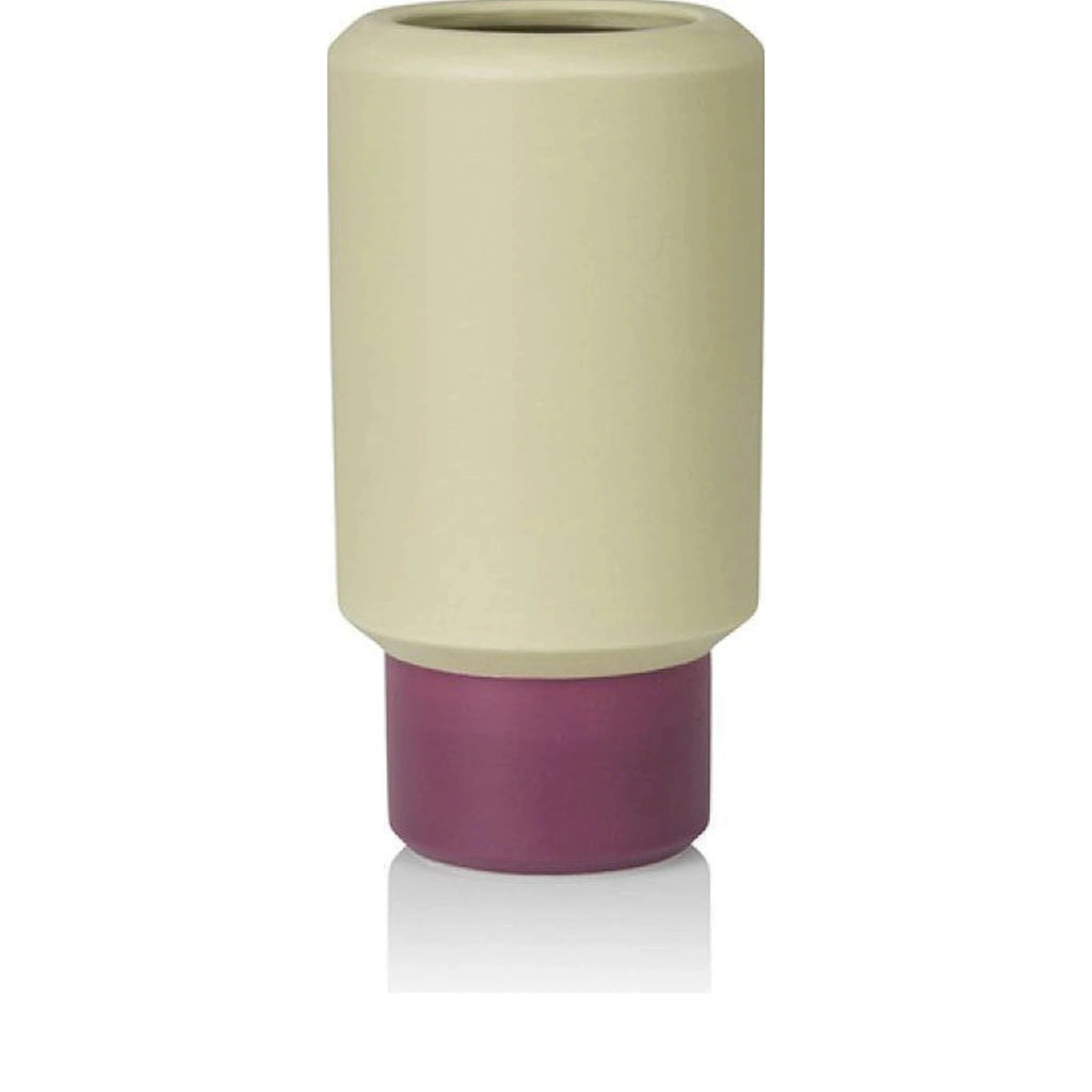 Lucie Kaas Fumario Vase Pistachio/Purple, 16,5cm