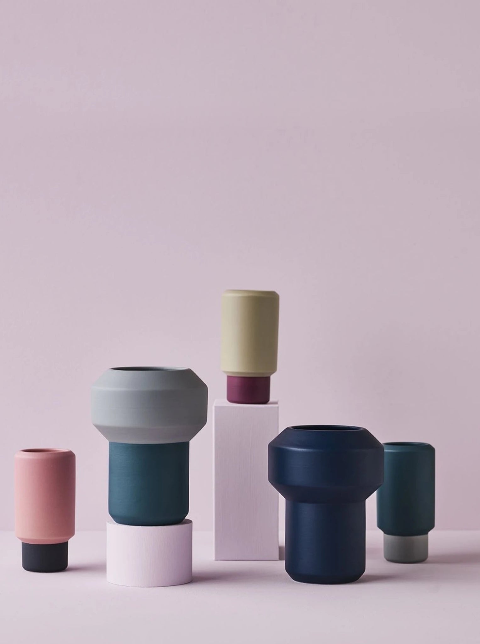 Lucie Kaas Fumario Vase Pistachio/Purple, 16,5cm