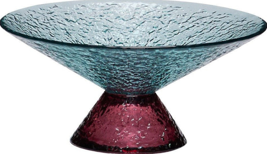 Hübsch Bonbon Glass Bowl Medium, Blue/Red