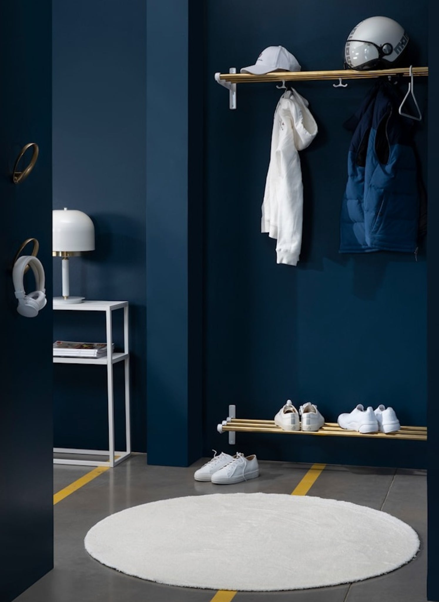 Essem Design Nostalgi Hat Shelf/Shoe Rack Copper, White