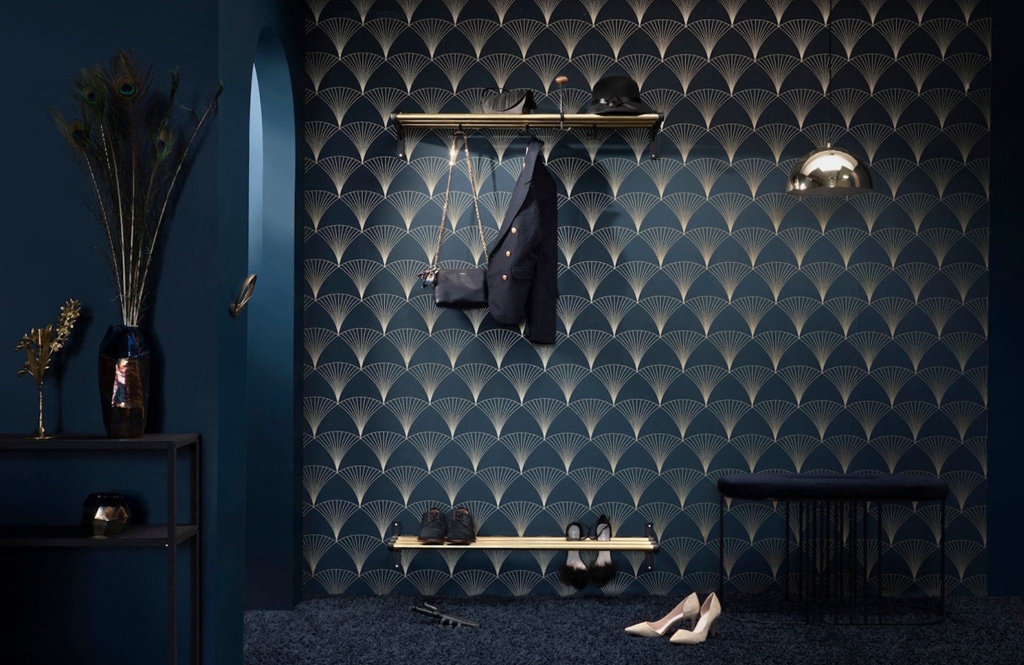 Essem Design Nostalgi Hat Shelf/Shoe Rack Copper, White