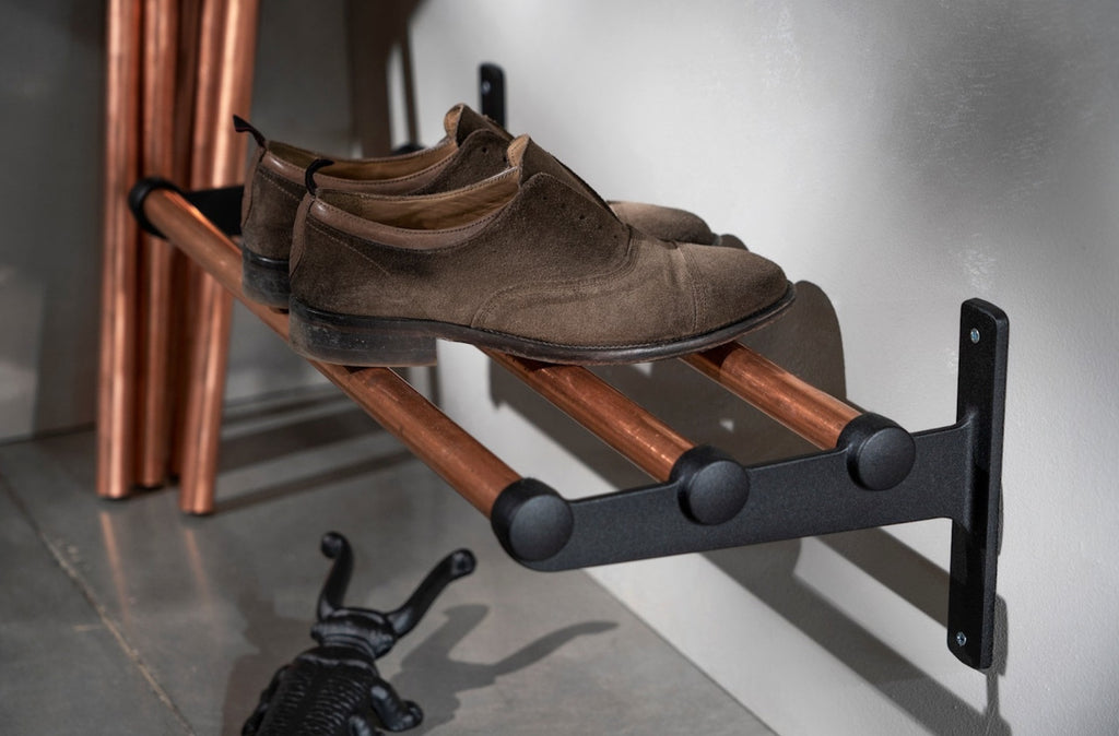 Essem Design Nostalgi Hat Shelf/Shoe Rack Copper, White